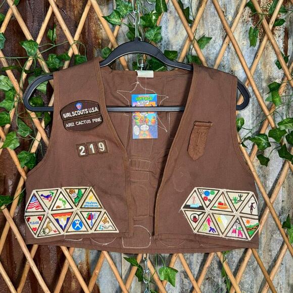 Vintage y2k girl scouts made in usa patch aop 1990s vest - Picture 1 of 4